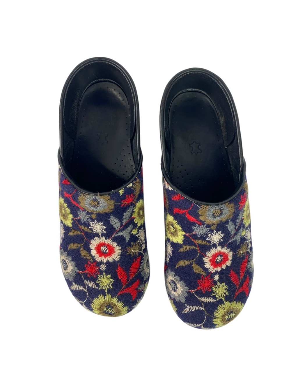 Dansko Clogs Womens Size 9 EU 40 Multicolor Floral Embroidered Slip On Work - Picture 2 of 6